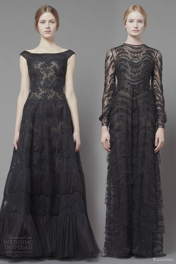 valentino pre fall 2013 2014 ready to wear black gowns long sleeves