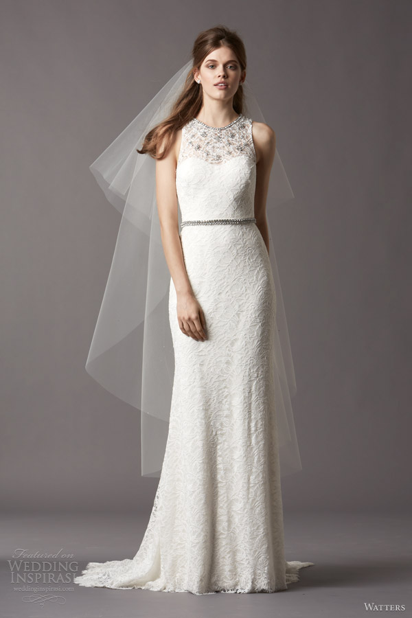 watters bridal fall 2013 2014 keira beaded bodice sleeveless gown