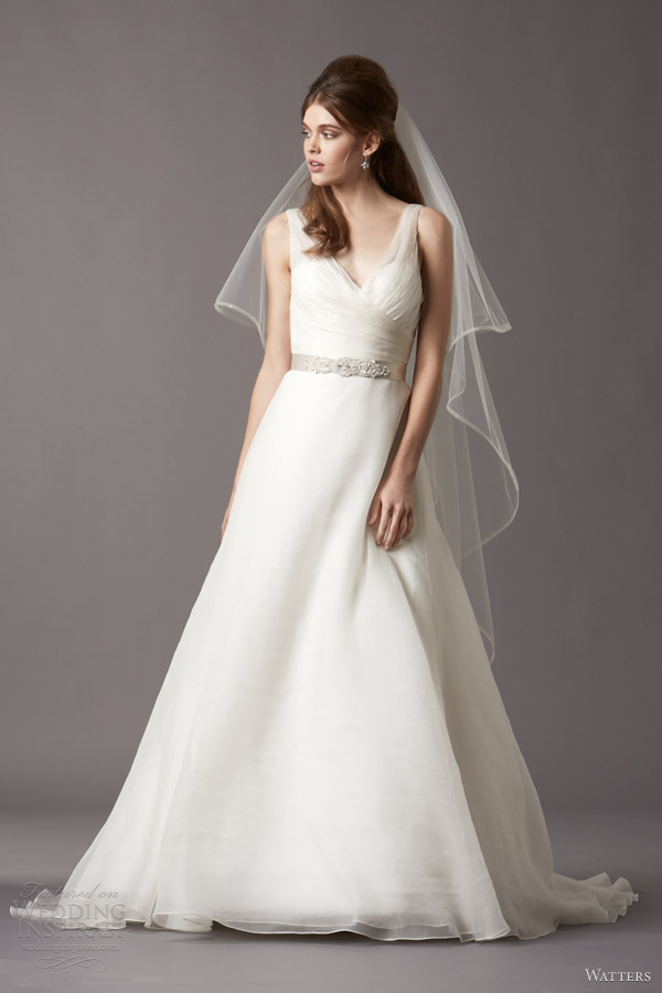 watters brides bridal fall 2013 2014 honor 4023b v neck sleeveless