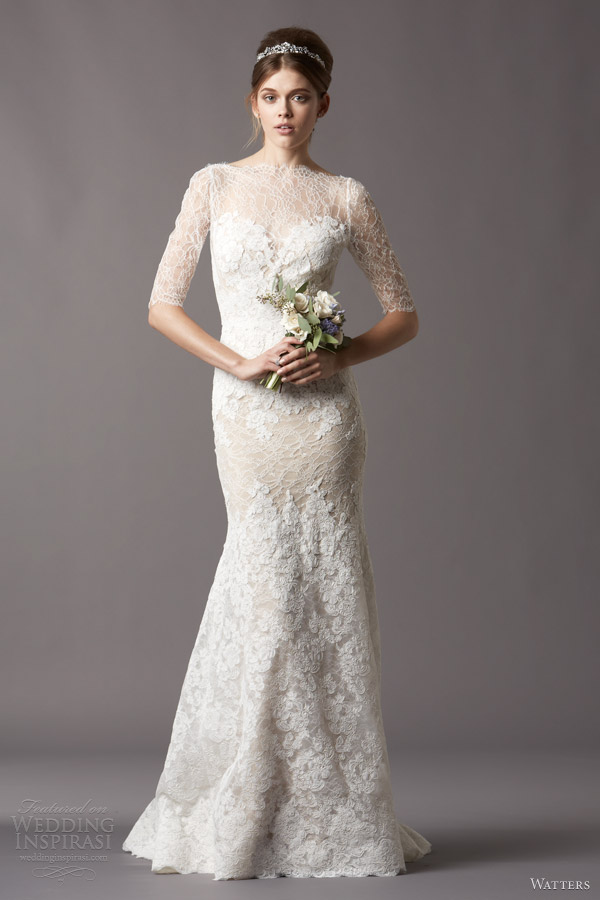 watters brides bridal fall 2013 2014 kerry 4096b embroidered lace sleeves wedding dress