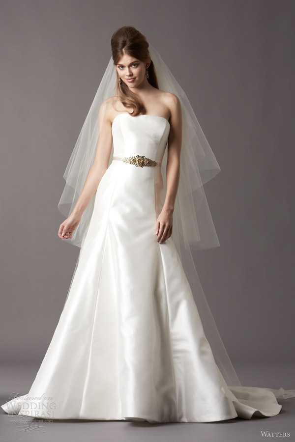 watters fall 2013 2014 bridal 4028b joss strapless silk shantung