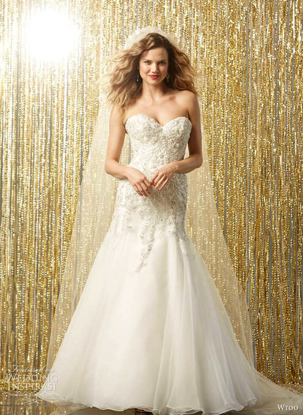 wtoo bridal fall 2013 vega strapless sweetheart fit flare wedding dress