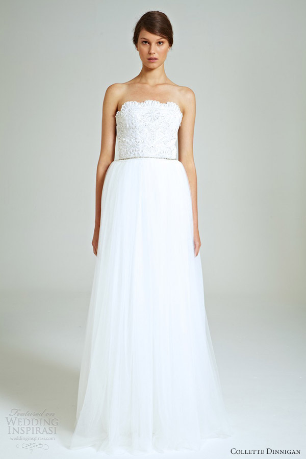 collette dinnigan bridal 2014 magical wonderland diamond sparkles lace strapless wedding dress