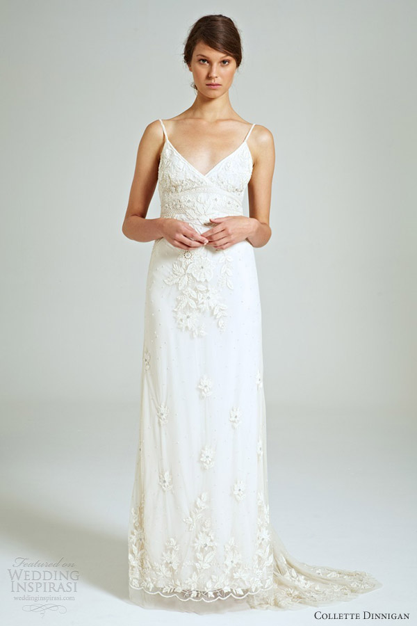 collette dinnigan bridal 2014 sequinned beaded tulle magical wonderland wedding dress spaghetti straps