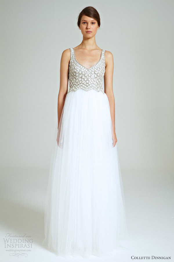 collette dinnigan bridal 2014 snow drops beaded bodice tulle gown