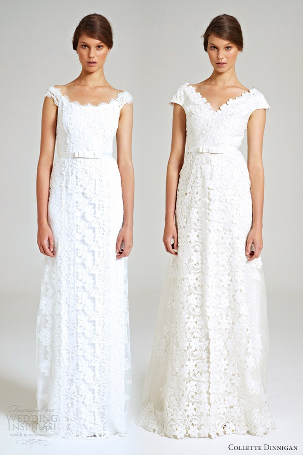 collette dinnigan wedding dresses 2014 romance wonderland lace panel organza embroidery gown