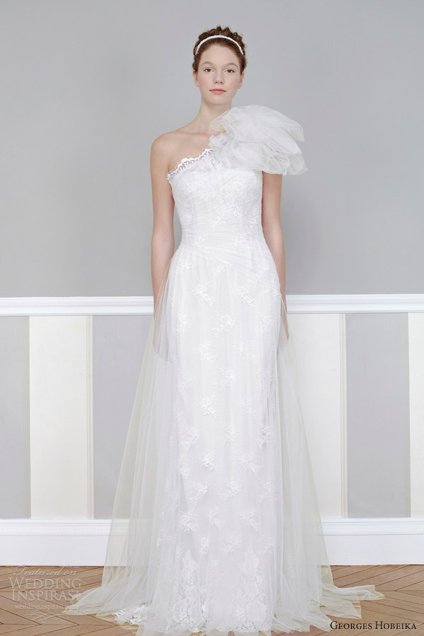 georges hobeika bridal 2013 one shoulder wedding dress