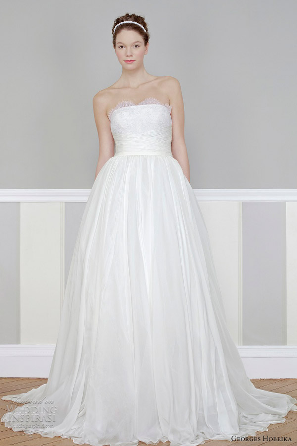 georges hobeika bridal 2013 strapless ball gown scalloped neckline