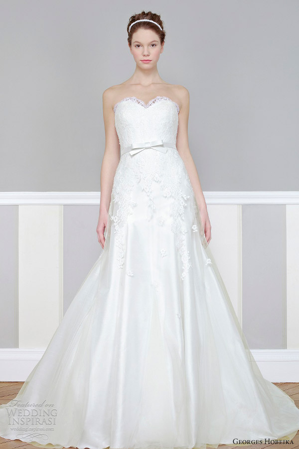 georges hobeika bridal 2013 strapless wedding dress sweetheart neckline