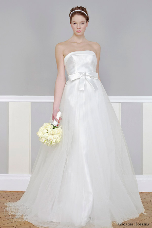 georges hobeika bridal 2013 wedding dress strapless bow waistline