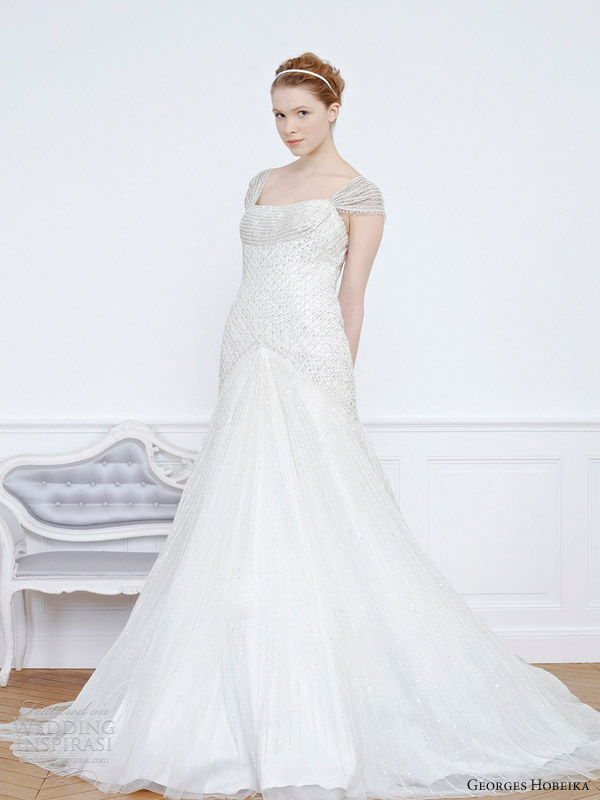 georges hobeika wedding dresses 2013 bridal beaded cap sleeve gown