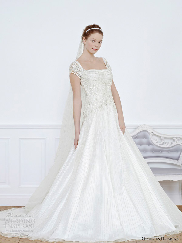 georges hobeika wedding dresses 2013 bridal cap sleeve gown