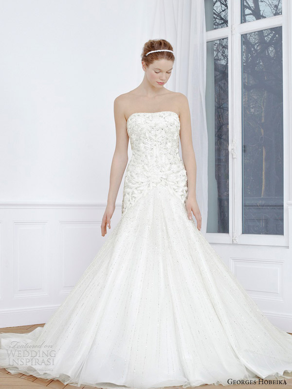 georges hobeika wedding dresses 2013 bridal strapless fit flare gown