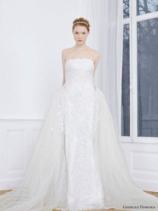 georges hobeika wedding dresses 2013 bridal strapless gown tulle skirt