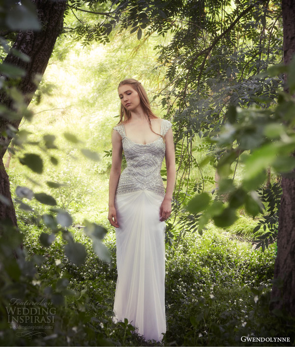 gwendolynne 2013 angel wedding dress beaded bodice straps cap sleeves