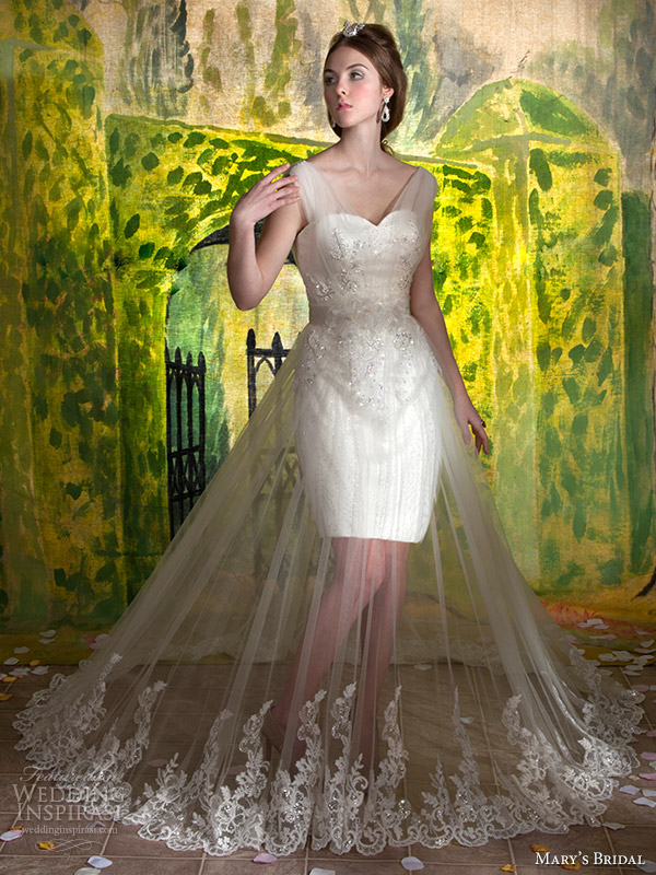 marys bridal fall 2013 short tulle skirt wedding dress 6148