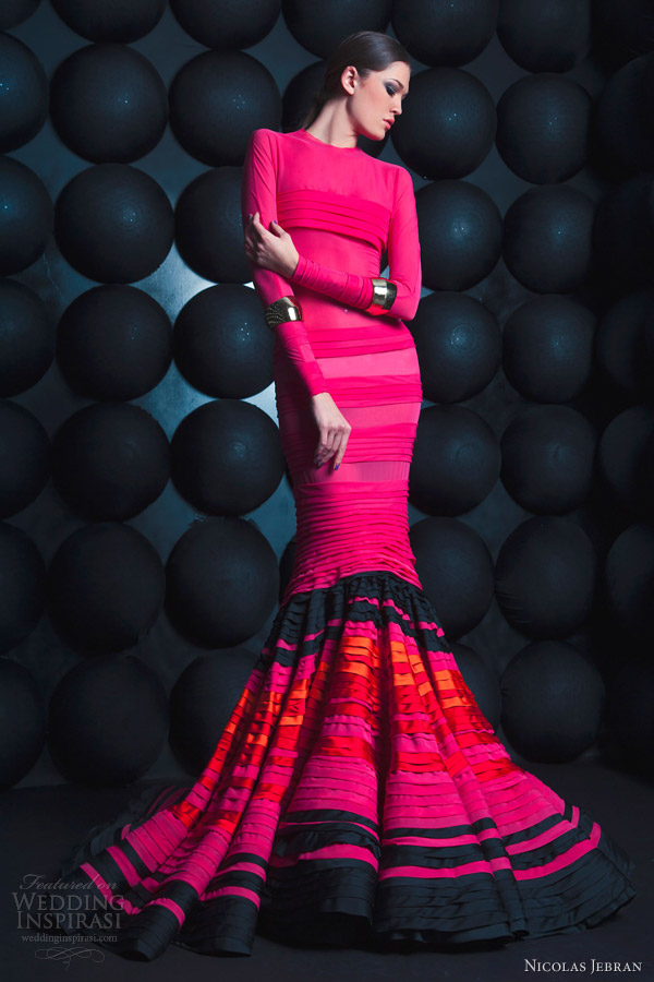 nicolas jebran spring 2013 couture pink dress
