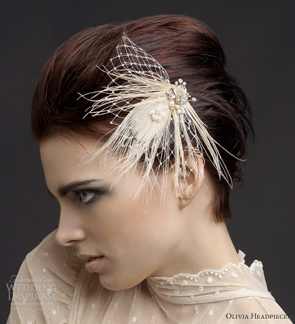 olivia headpieces 2013 adora peacock feather freshwater pearls hair comb russian netting