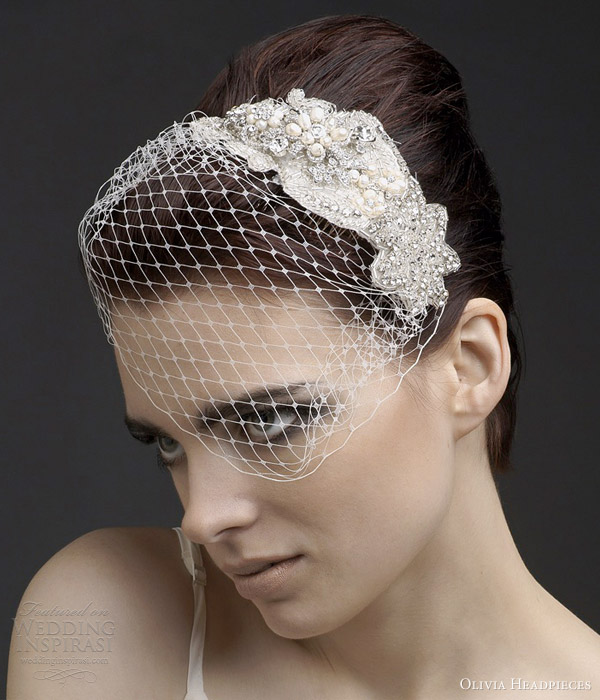 olivia headpieces 2013 alonza floral bridal hair accessory birdcage veil