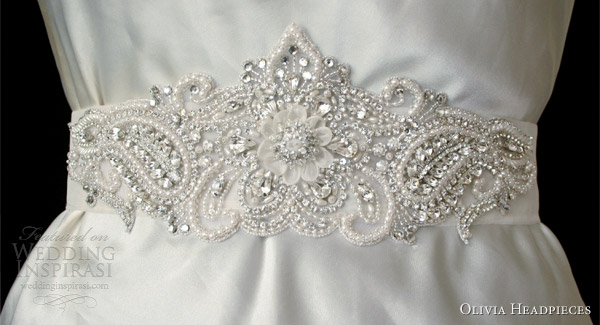 olivia headpieces 2013 bridal accessory sierra belt crystal pearl