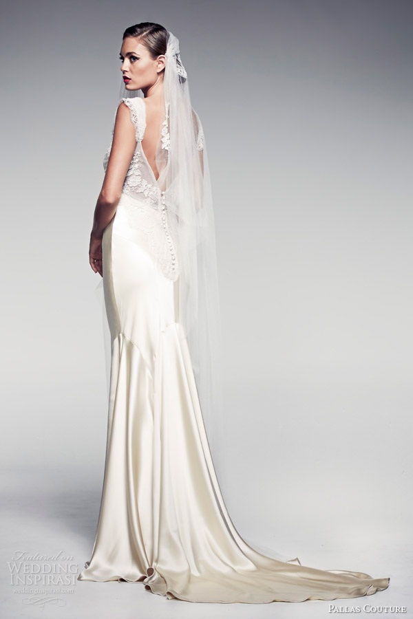 pallas couture bridal 2014 fleur blanche edeline wedding dress short sleeves