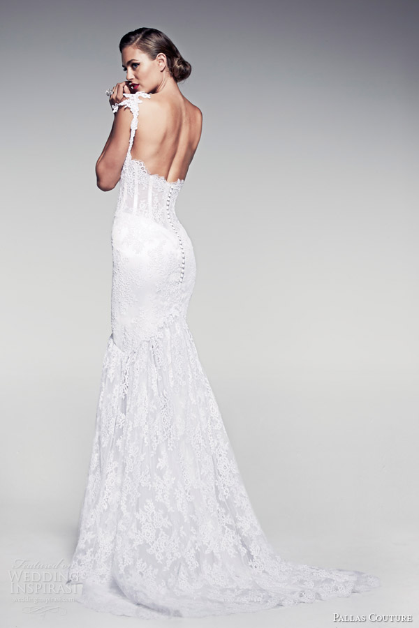 pallas couture bridal 2014 fleur blanche marietta lace mermaid straps open back