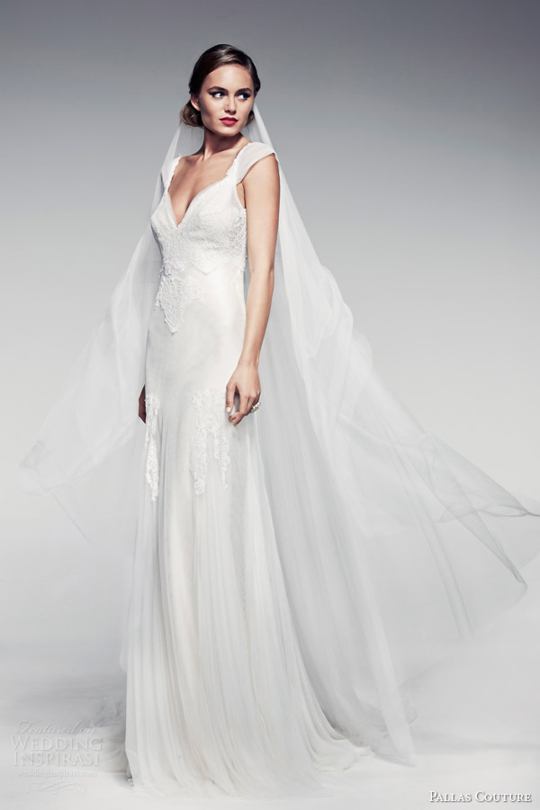 pallas couture wedding dresses 2014 fleur blanche temperance sheath gown straps