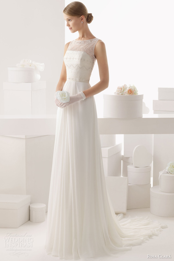 rosa clara 2014 celta sleeveless beaded bodice wedding dress full