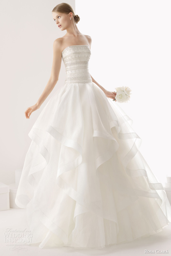 rosa clara 2014 cesar beaded bodice strapless ball gown wedding dress