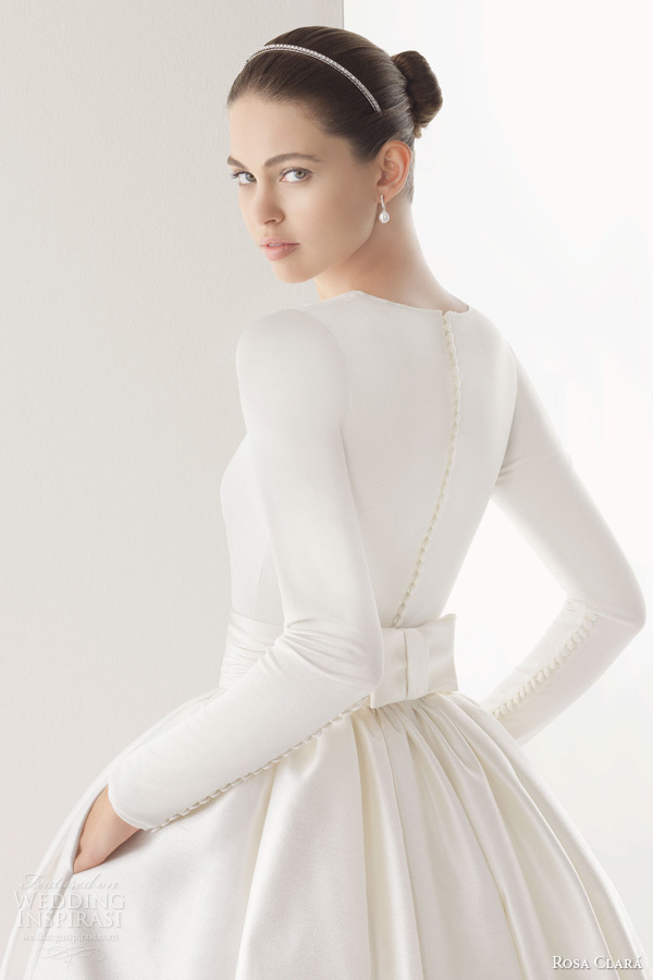 rosa clara 2014 corcega tulle silk organza ball gown wedding dress long sleeve top buttons