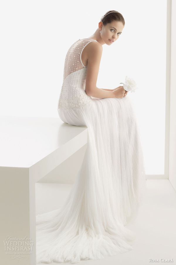 rosa clara bridal 2014 comedia wedding gown beaded bodice sleeveless