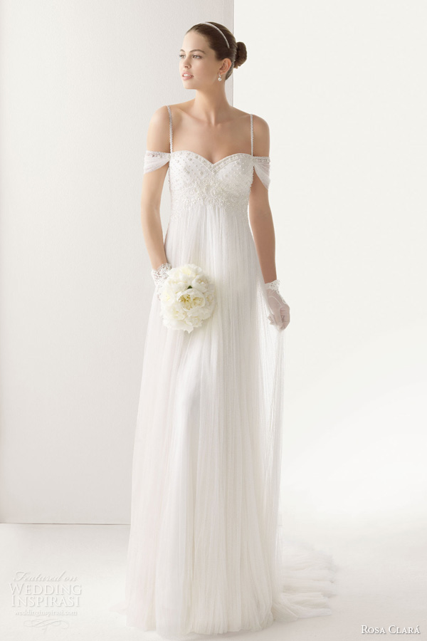 rosa clara bridal 2014 comillas empire waist draped wedding dress