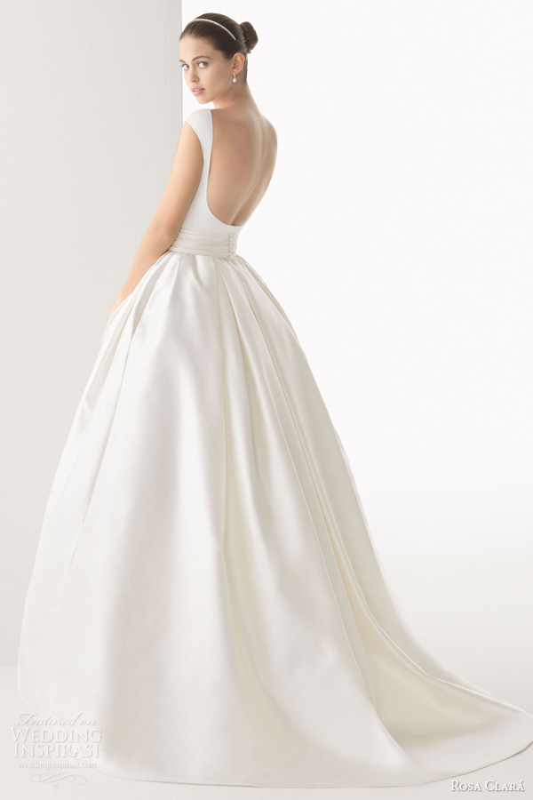 rosa clara bridal 2014 cordoba silk knit rustic silk skirt ball gown open back