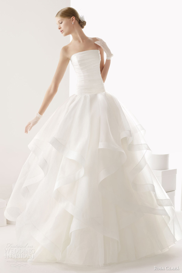 rosa clara wedding dresses 2014 bridal cava strapless gown tier horsehair skirt