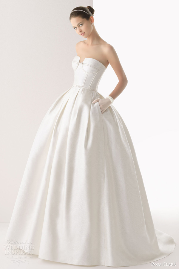 rosa clara wedding dresses 2014 colombia strapless silk ball gown