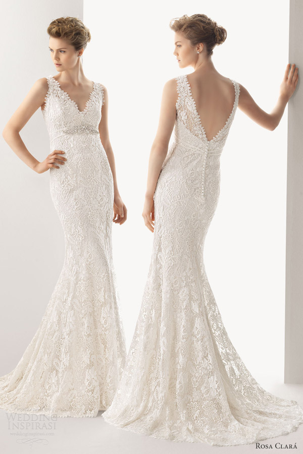 rosa clara wedding dresses 2014 urbe guipure lace sleeveless sheath gown