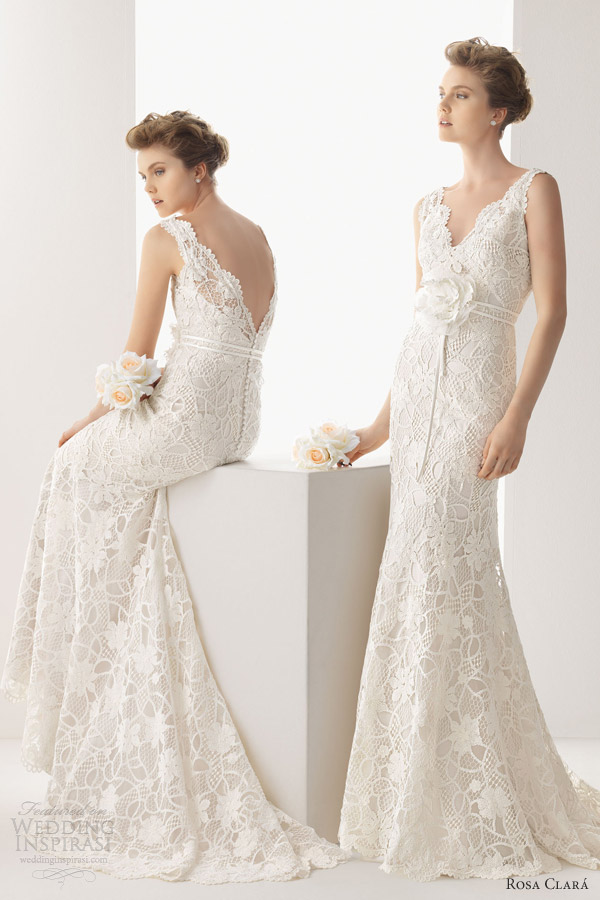 soft by rosa clara 2014 bridal urano guipure lace sleeveless weddng dress