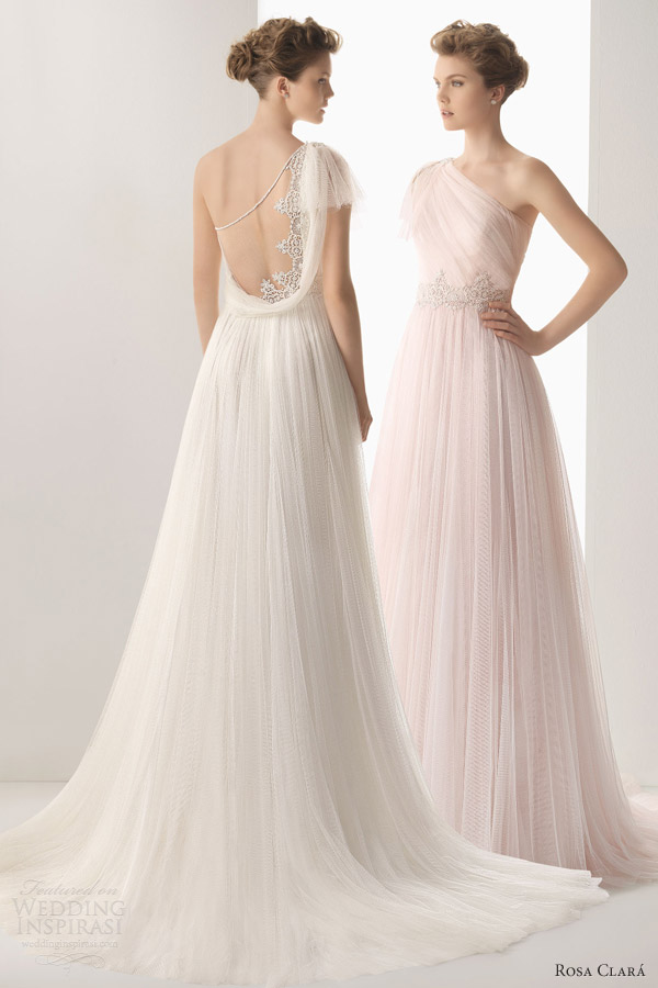 soft by rosa clara 2014 wedding dresses umbra one shoulder gown lace back detail