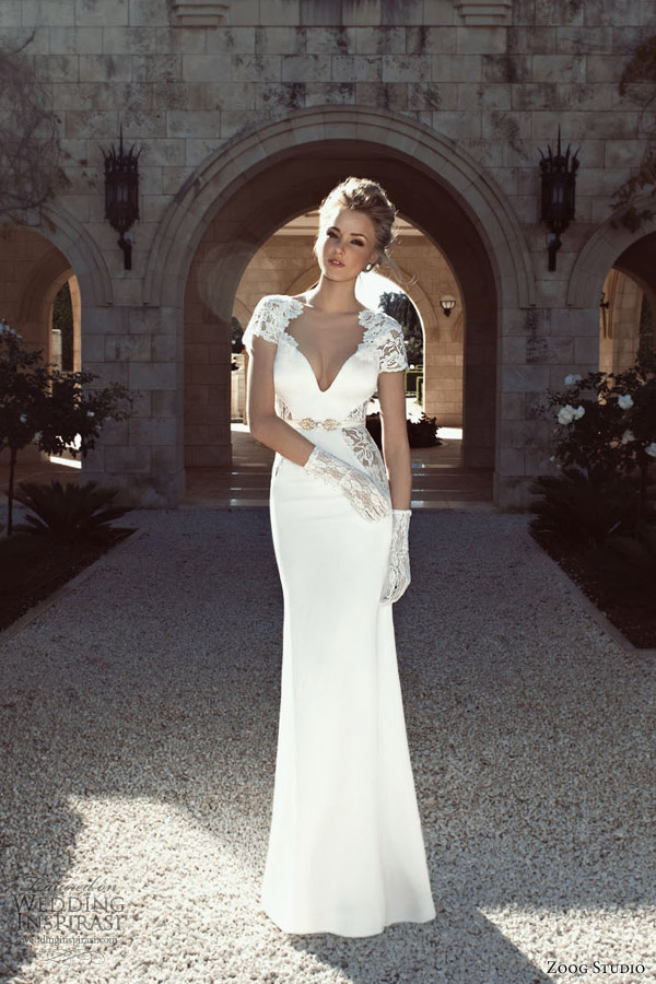 zoog bridal 2013 short sleeve wedding dress