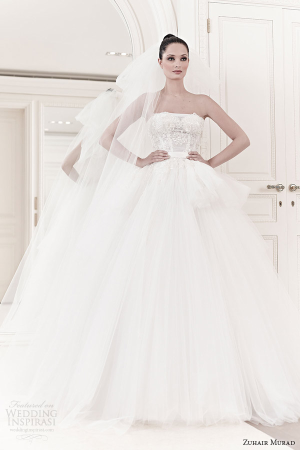 zuhair murad bridal spring summer 2014 ilona strapless tulle wedding dress