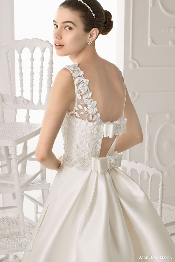 aire barcelona wedding dresses 2014 oropel bridal gown bow accent back