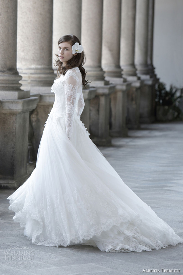 alberta ferretti bridal 2014 hermitage wedding dress long sleeves