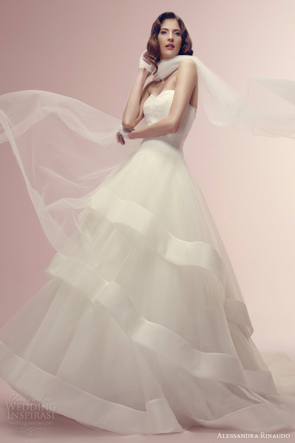 alessandra rinaudo bridal 2014 reem wedding dress strapless tier skirt alessandra rinaudo bridal 2014 reem wedding dress strapless tier skirt