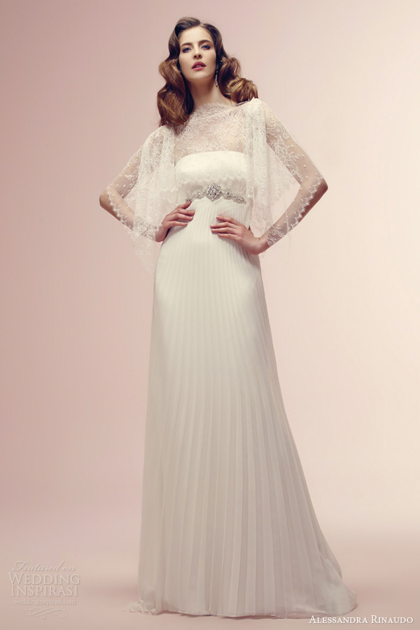 alessandra rinaudo bridal 2014 roisin wedding dress lace top empire waist pleated skirt alessandra rinaudo bridal 2014 roisin wedding dress lace top empire waist pleated skirt