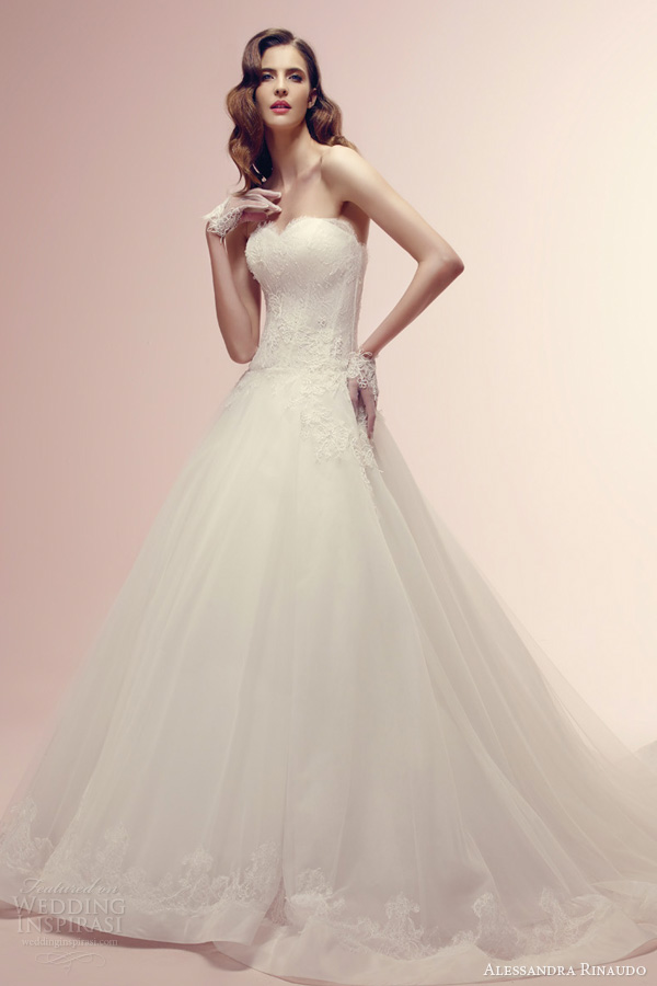 alessandra rinaudo bridal collection 2014 rebecca wedding dress strapless lace