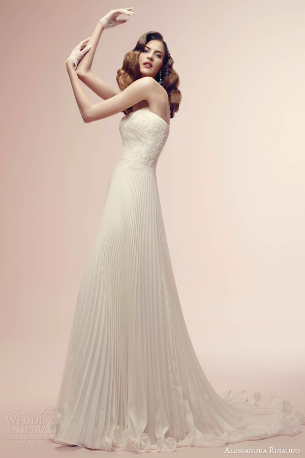 alessandra rinaudo wedding dress 2014 bridal raven empire gown pleated skirt alessandra rinaudo wedding dress 2014 bridal raven empire gown pleated skirt