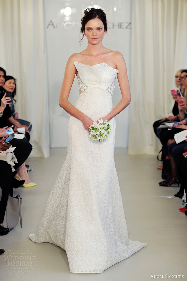 angel sanchez bridal spring 2014 strapless wedding dress