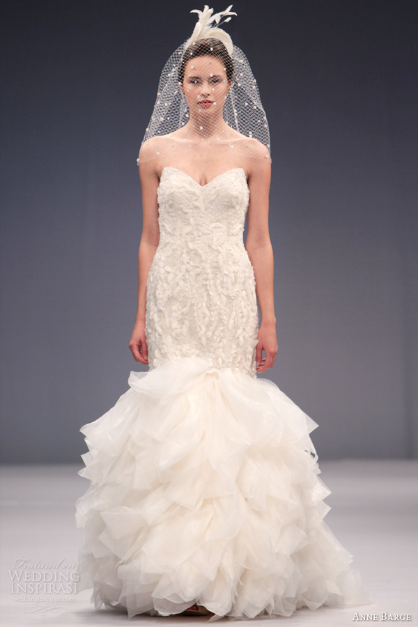 anne barge fall 2013 bridal angelique strapless mermaid wedding dress