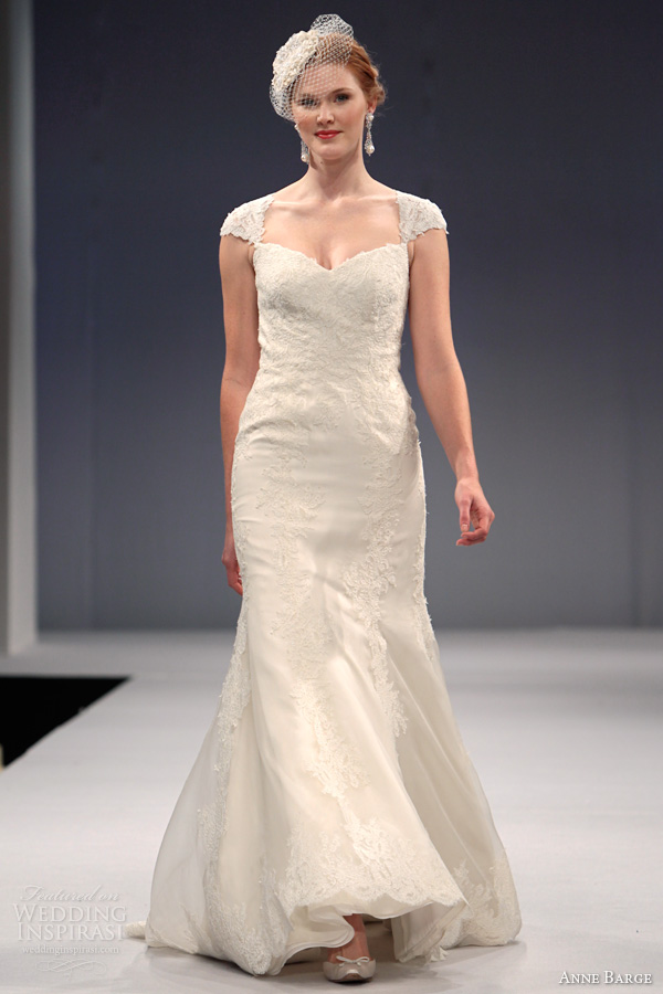 anne barge wedding dresses fall 2013 2014 genevieve cap sleeve keyhole back trumpet gown
