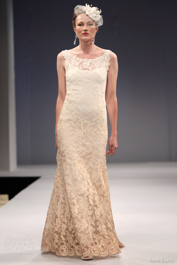 anne barge wedding dresses fall 2013 bridal clarisse sleeveless gown pearl blush ombre alencon lace